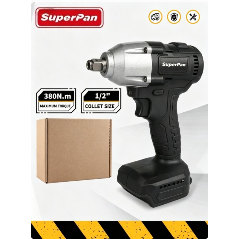Power Tools In Construction - SuperPan 380N.m Cordless Impact Wrench 1/2