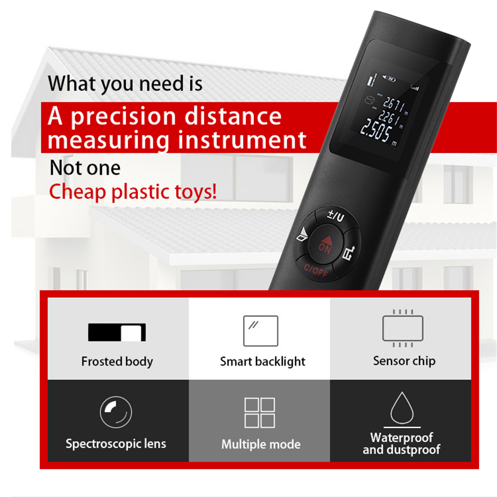 Power Tools In Construction - 40M Laser Distance Meter Laser Tape