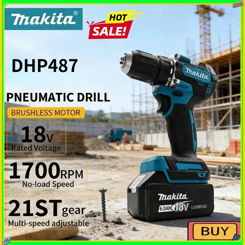 Power Tools Impact - Makita DHP487 LXT Brushless Impact Drill