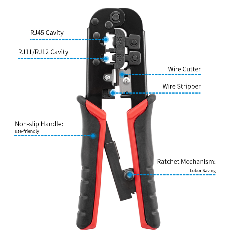 RJ45 Crimper RJ11 RJ45 Crimpin - Power Tools America ulasan dan harga