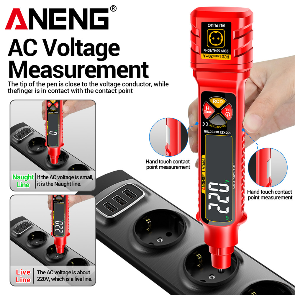 ANENG VD808 Socket Power Teste - Power Tools Voltage ulasan dan harga