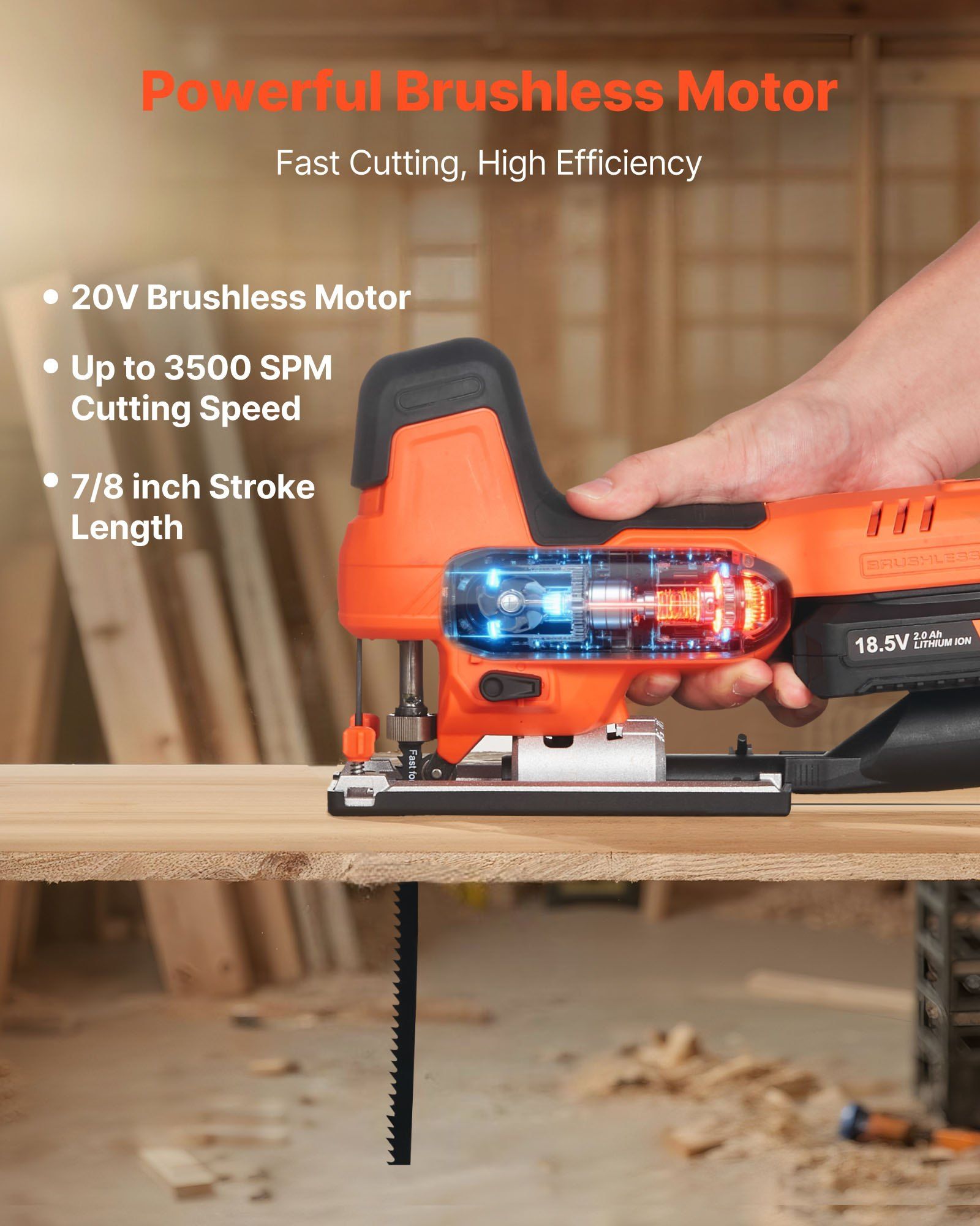 20V Brushless Powered Jig Saw  - Jigsaw Orbital Blade ulasan dan harga