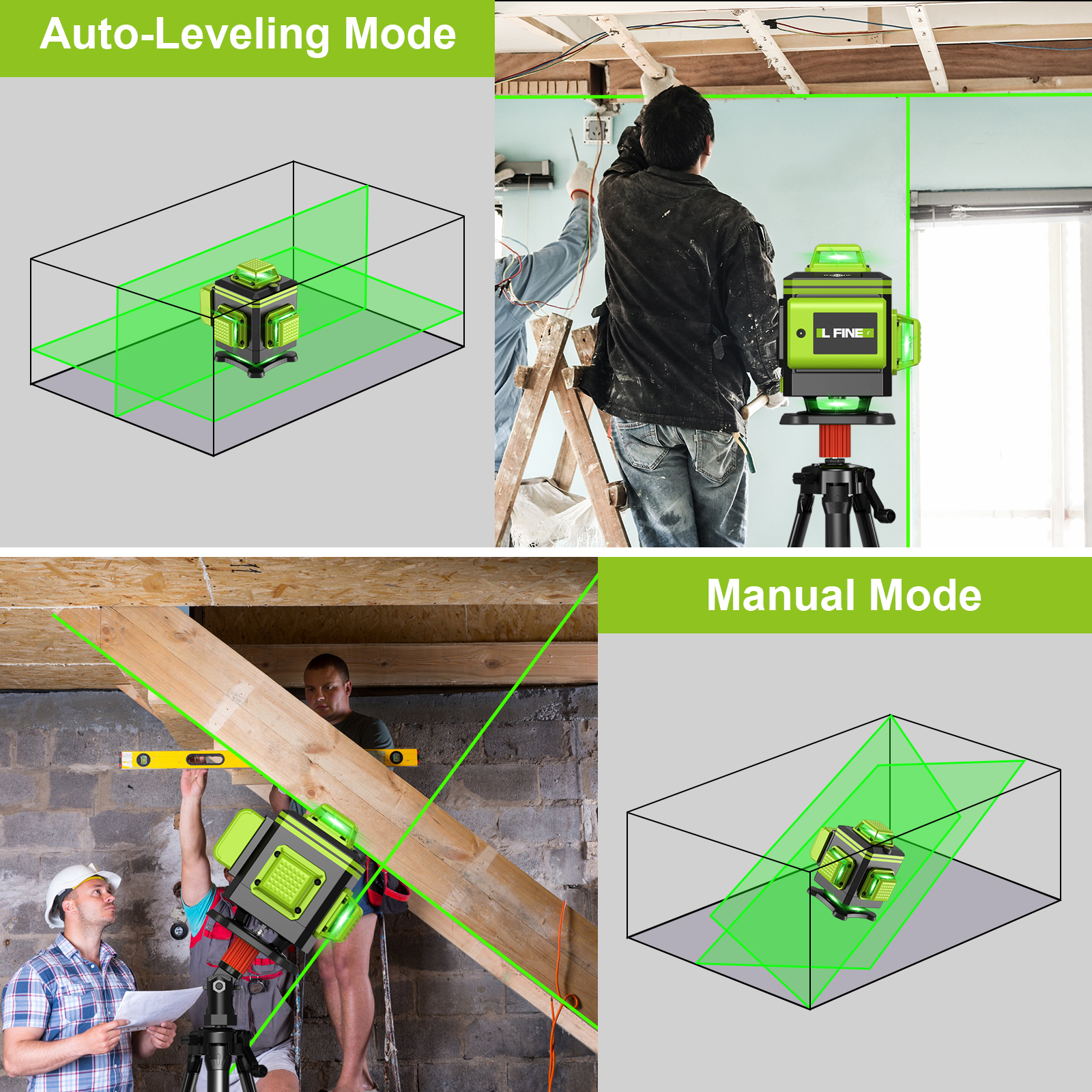 LFINE Self-Leveling Laser Leve - Power Tools In Construction ulasan dan harga