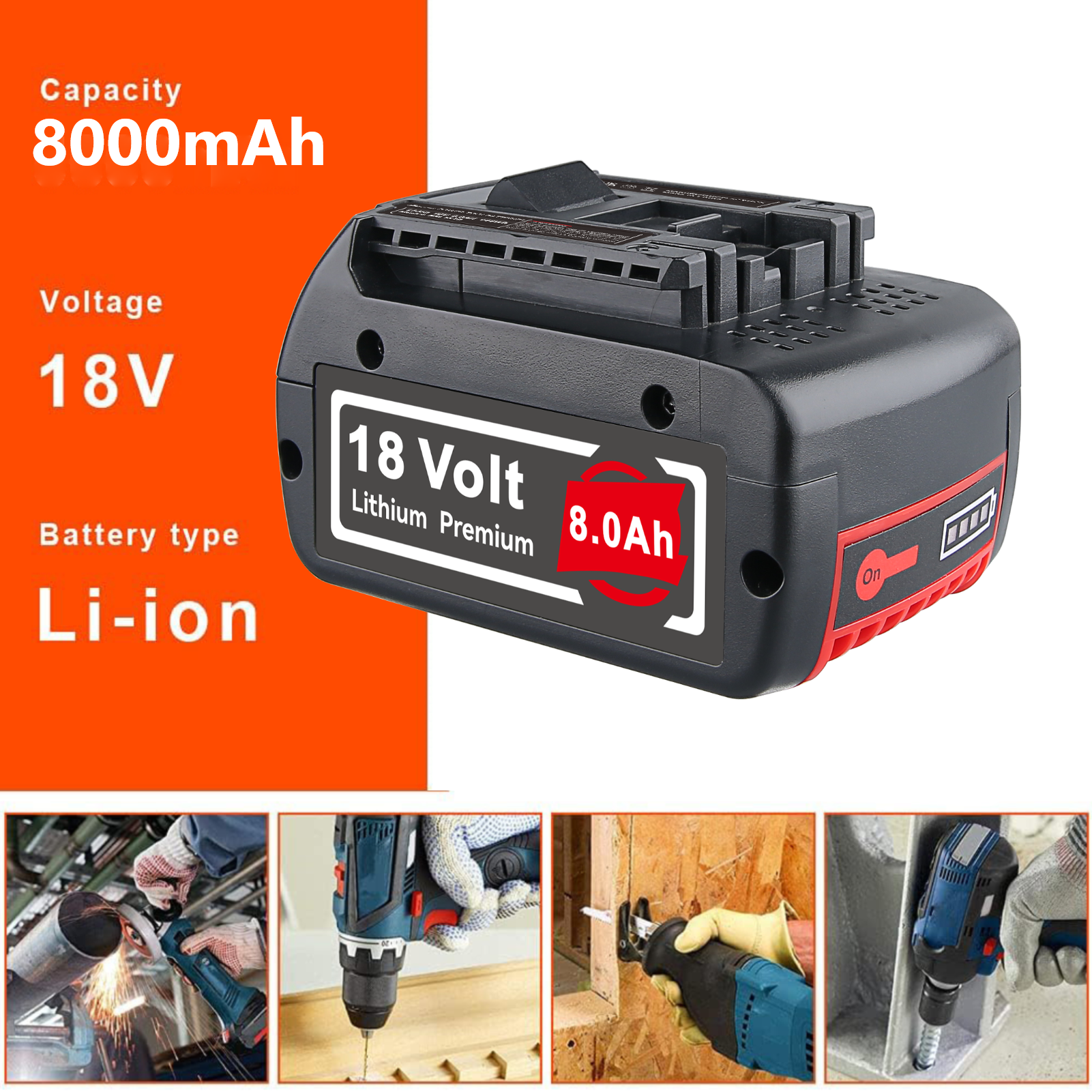 1/2/4Pcs BAT609 8.0Ah Li-on Re - Power Tools Bosch ulasan dan harga